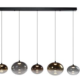 7082-502 Lampa wisząca piątka prosta Pesaro czarna