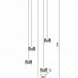 QUIBERON - Lampa wisząca piątka okrągła nikiel mat - 7
