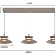 7060-313 Lampa wisząca trójka prosta Gubbio kaszmirowa - 6