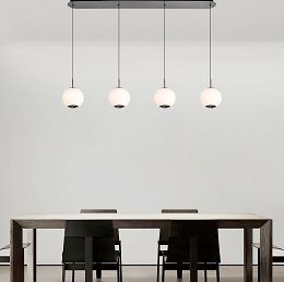 7051-405 Lampa wisząca czwórka prosta LED Luberon czarny chrom