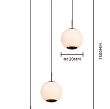 5051-305 Lampa wisząca trójka okrągła LED Luberon czarny chrom - 4