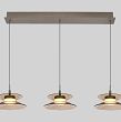 7058-321 Lampa wisząca trójka prosta Crema brąz / klosz coffee - 2