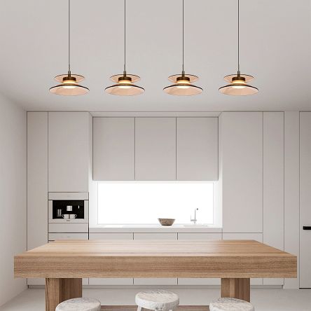 7058-421 Lampa wisząca czwórka prosta Crema brąz / klosz coffee