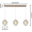 7041-313 Lampa wisząca trójka prosta Orleans kaszmirowa - 8