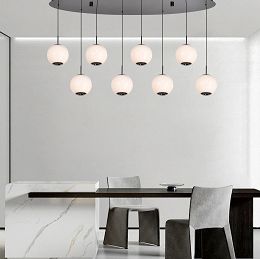 7051-805 Lampa wisząca owalna ósemka LED Luberon czarny chrom