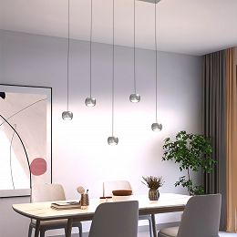 QUIBERON - Lampa wisząca piątka prosta biała