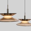 7058-621 Lampa wisząca szóstka owalna Crema brąz / klosz coffee - 7
