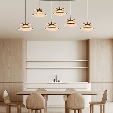 7058-621 Lampa wisząca szóstka owalna Crema brąz / klosz coffee