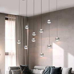 QUIBERON - Lampa wisząca dziesiątka nikiel matowy